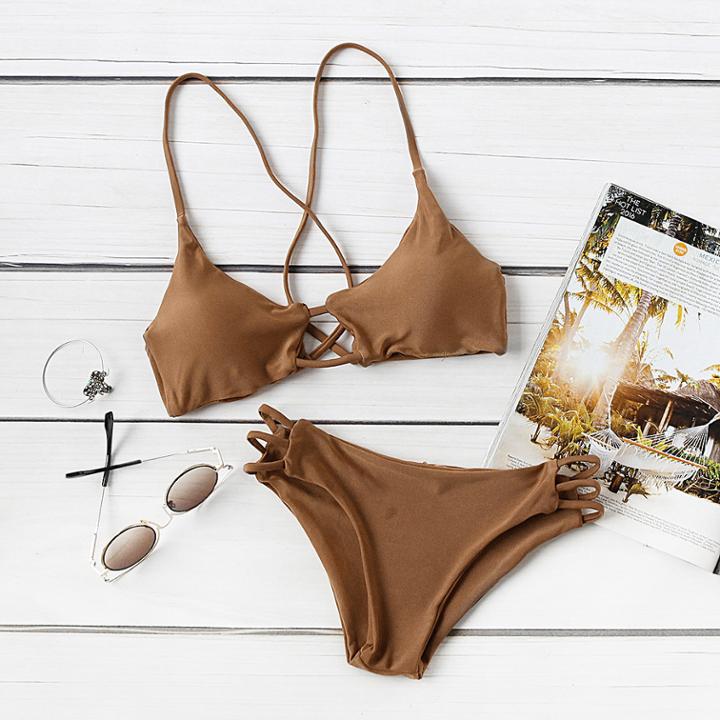 Shein Ladder Cutout Cross Back Bikini Set