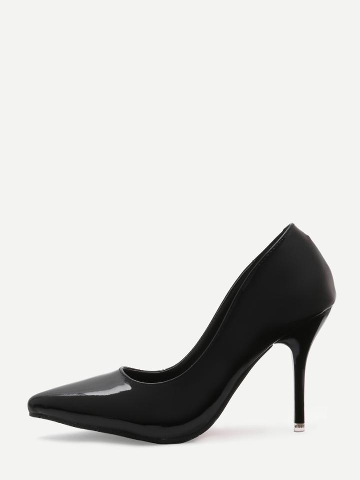 Shein Black Pointed Out Stiletto Heels Pumps