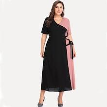 Shein Plus Knot Side Colorblock Dress