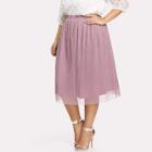 Shein Plus Solid Pleated Skirt