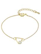 Shein New Gold Design Pearl Chain Link Bracelets