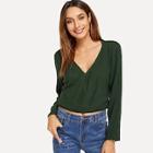 Shein Surplice Front V-neck Sweater