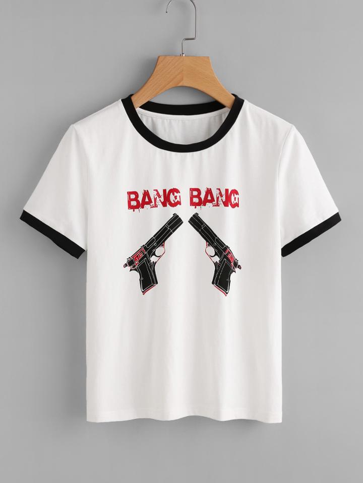 Shein Graphic Ringer Tee