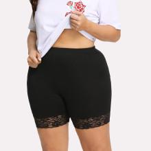 Shein Plus Contrast Lace Legging Shorts