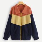 Shein Plus Color-block Zipper Up Jacket