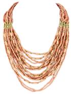 Shein Orange Bead Multilayer Necklace