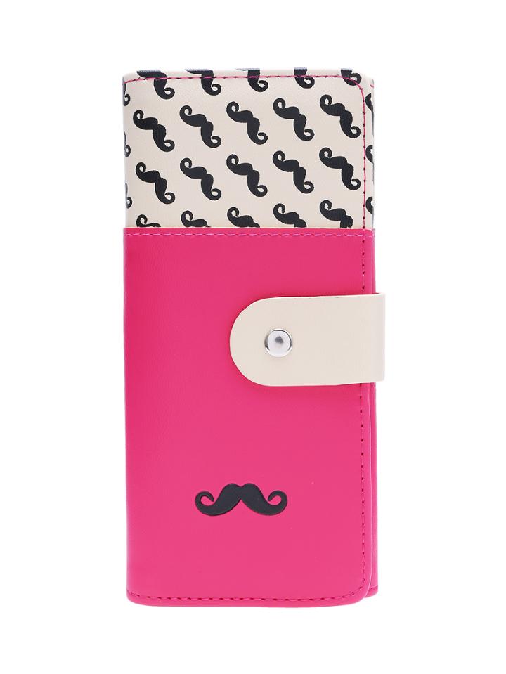 Shein Smooth Pu Leather Mustache Wallet