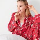 Shein Calico Print Button Up Pajama Set