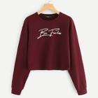 Shein Be Fearless Print Crop Sweatshirt