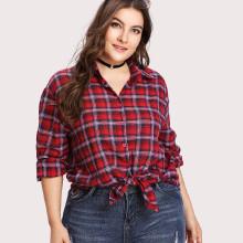 Shein Plus Button Up Checkered Shirt