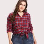Shein Plus Button Up Checkered Shirt