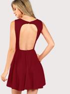 Shein Open Back Fitted & Flared Dress