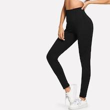 Shein Elastic Waist Solid Leggings
