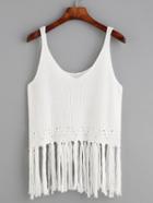 Shein Fringe Trim Knit Tank Top