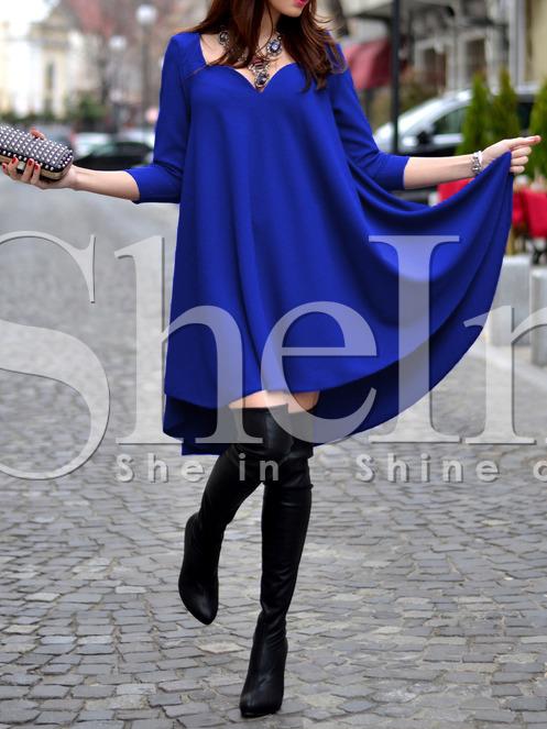 Shein Blue Sweetheart High Low Dress