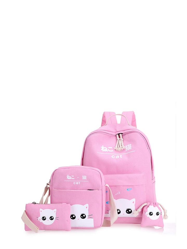 Shein Cat Print Combination Bag 4pcs