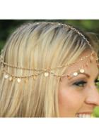Rosewe Pendant Decorated Gold Metal Chain Hair Accessory