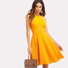 Shein Scallop Trim Halter Dress