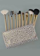 Shein 10pcs Professional Makeup Brushes Set Beauty Make Up Brush Set-gold