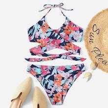 Shein Wrap Random Floral Bikini Set