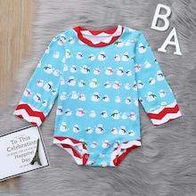 Shein Toddler Girls Snowman Print Jumpsuit