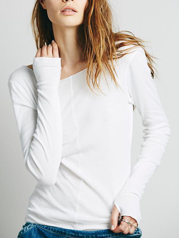 Shein White Boat Neck Slim Sweater