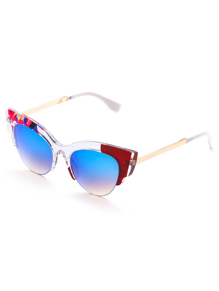 Shein Cut Away Frame Cat Eye Sunglasses With Blue Lens