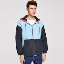 Shein Men Color Block Padded Hoodie Coat