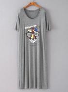 Shein Grey Tiger Printed Midi Dress
