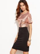 Shein Contrast Sequin Top 2 In 1 Sheath Dress