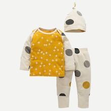 Shein Toddler Girls Polka Dot Top & Pants & Hat