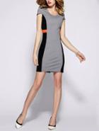 Shein Grey Black Short Sleeve Slim Dress