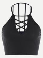 Shein Criss Cross Plunged Strappy Back Top