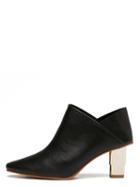 Shein Black Pointed Toe Low-top Chunky Boots