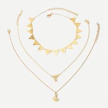 Shein Anchor & Triangle Detail Choker Set 3pcs