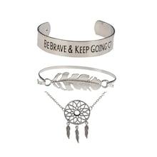 Shein Feather & Dreamcatcher Bracelet Set 3pcs