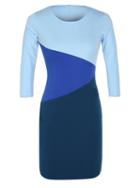 Shein Colour-block Crew Neck Slim Dress