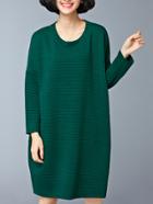 Shein Green Pocket Oversized Thicken Dress