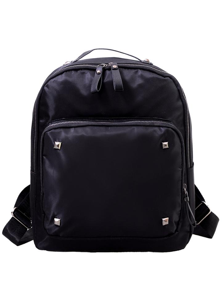 Shein Studded Black Nylon Backpack