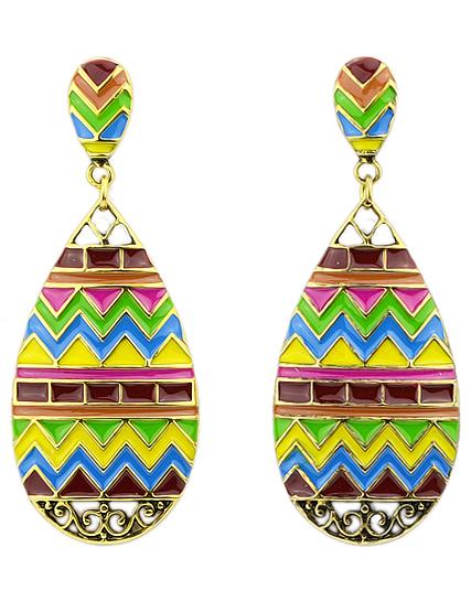 Shein Yellow Glaze Gold Drop Earrings