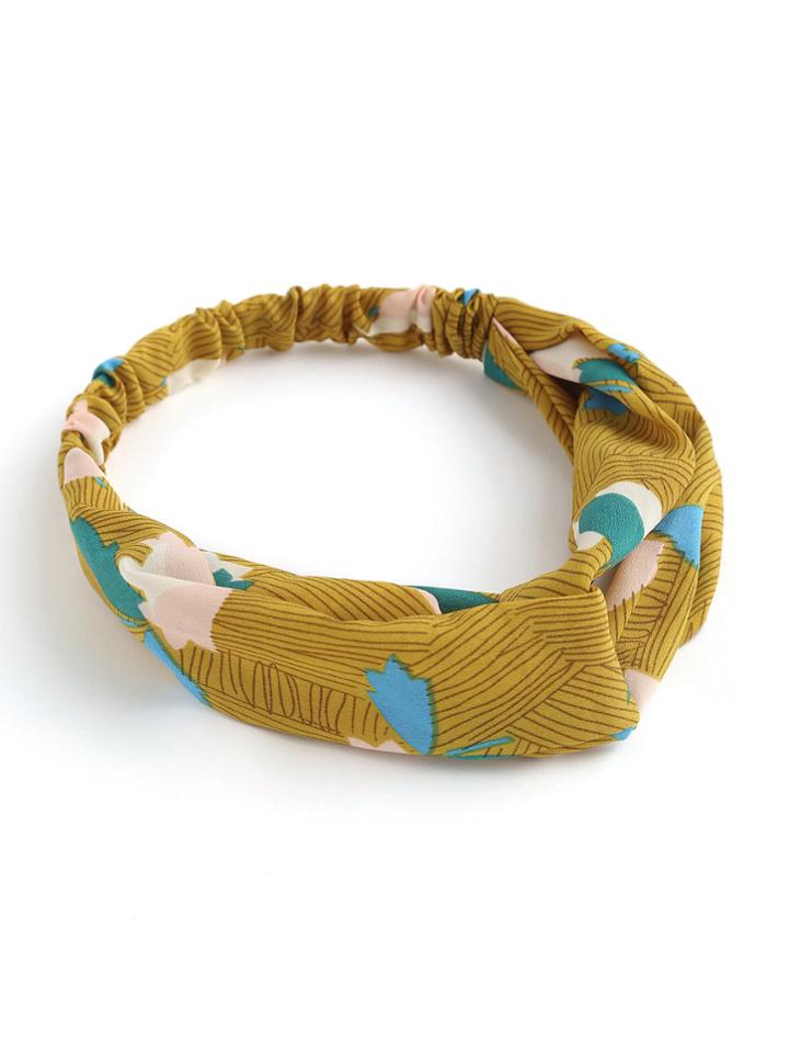 Shein Asymmetrical Striped Print Twist Headband