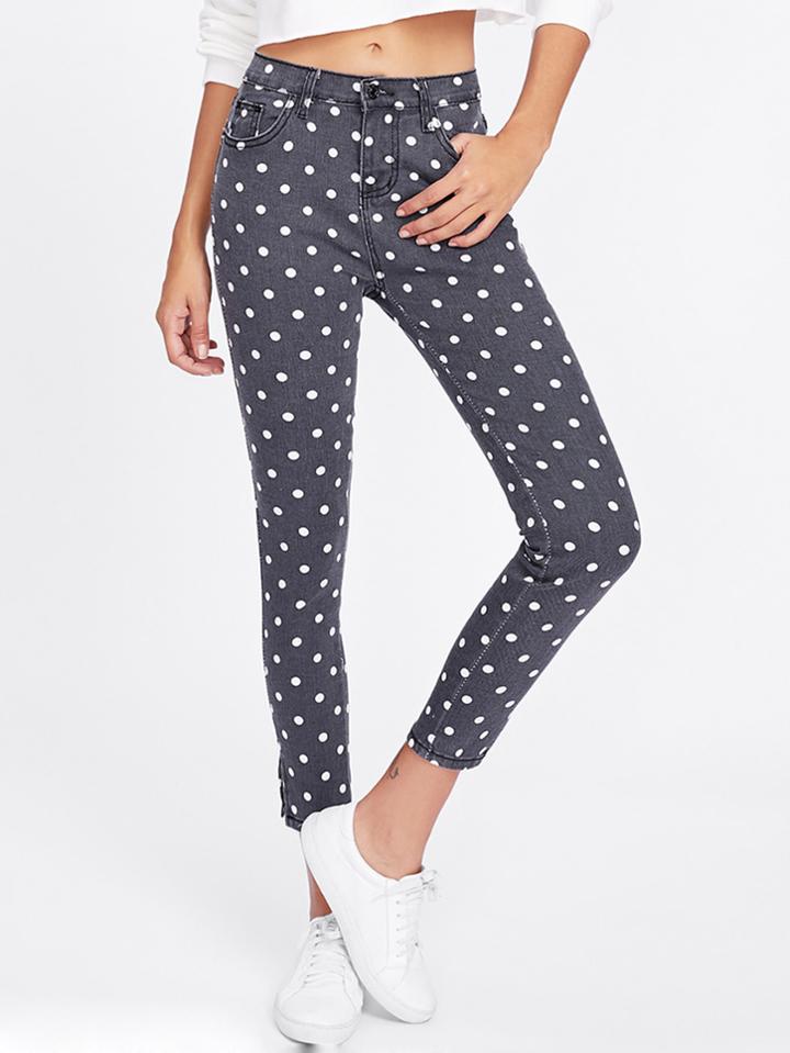 Shein Polka Dot Print Jeans