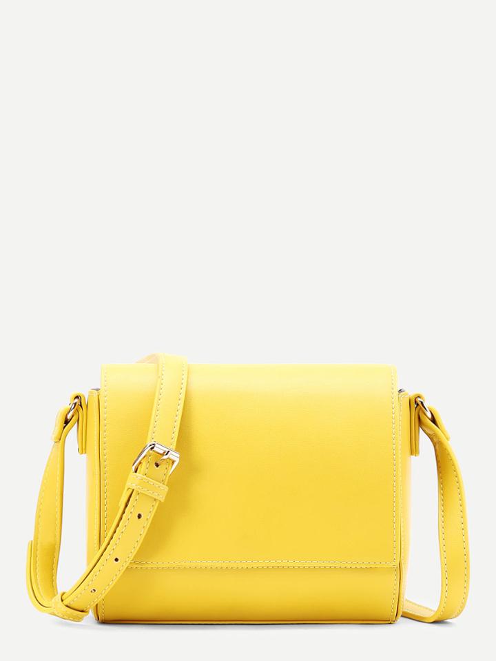 Shein Pu Flap Crossbody Bag With Adjustable Strap