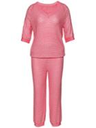 Shein V Neck Top With Polka Dot Pants