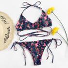 Shein Tropical Print Cross Wrap Bikini Set