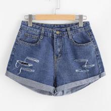 Shein Rips Denim Shorts