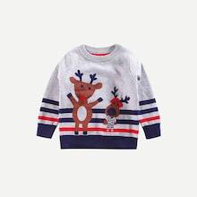 Shein Toddler Boys Cartoon Print Striped Jumper