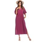 Shein Solid Split Side Longline Dress