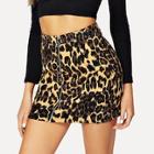 Shein Zip Up Tiger Print Bodycon Skirt