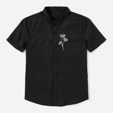 Shein Men Embroidered Shirt